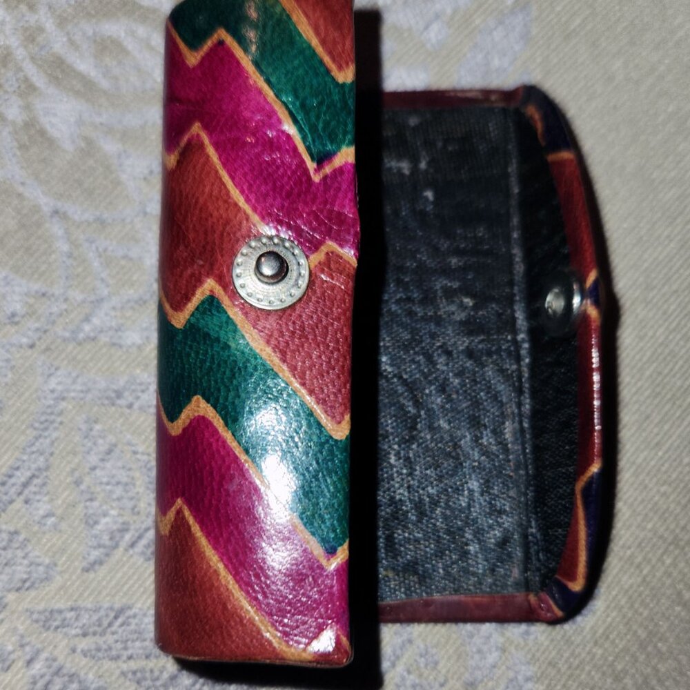 Vintage Handmade Leather Lipstick Case - Kitty Cats - NEW - Picture 3 of 4